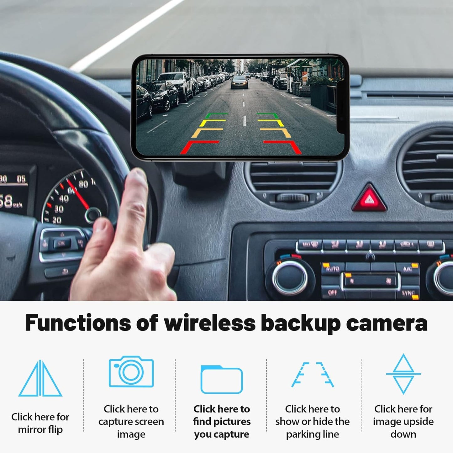 EW-U001R3 Wireless RV Trailer Backup Camera with RED Marker Lights