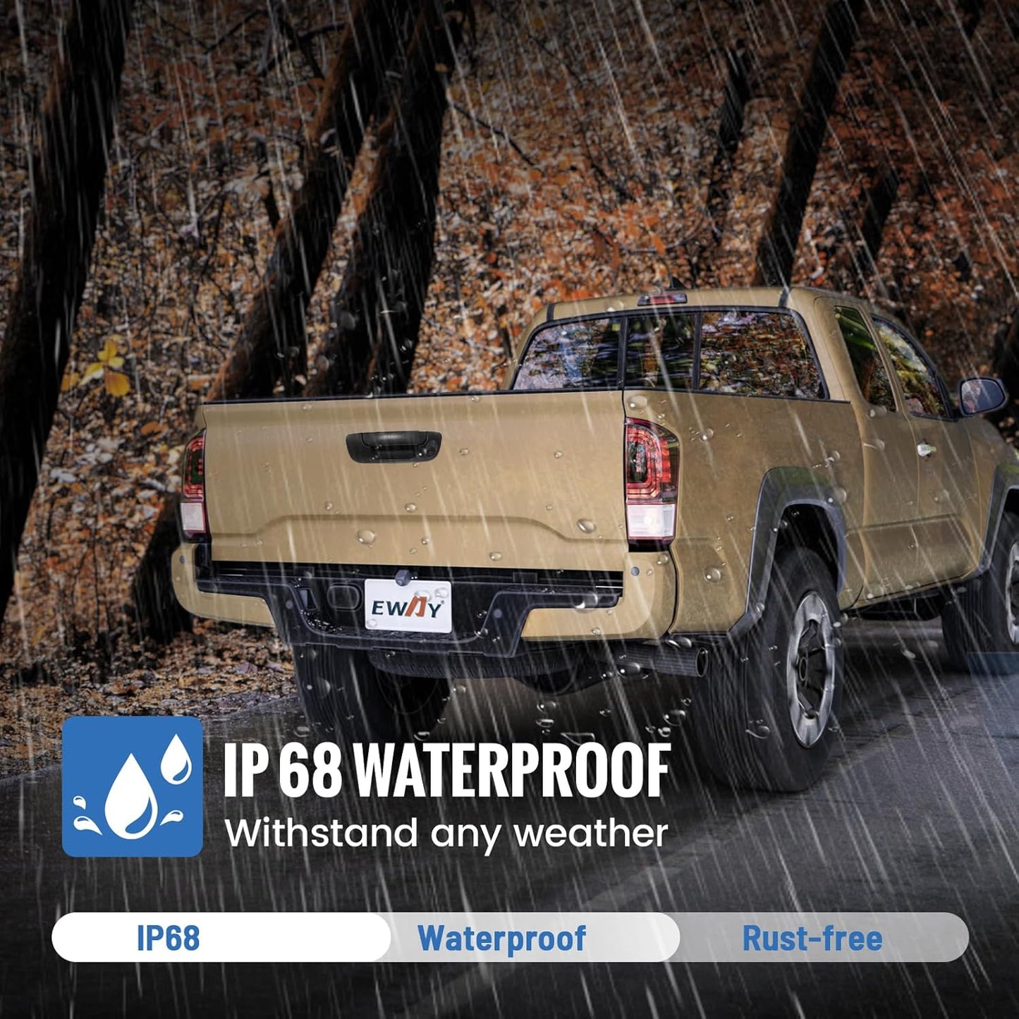 EW-MM02T107KIT Tailgate Handle Backup Camera with 4.3'' Rear View Mirror Monitor for Dodge Ram