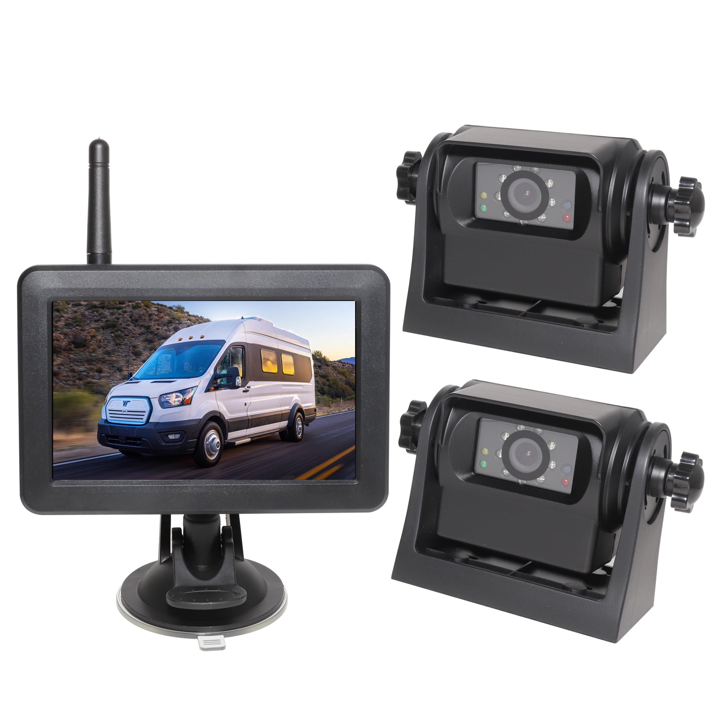 EW-502KIT2 Magnetic Wireless Backup Cameras HD 1080P with 5" Split Screen Monitor