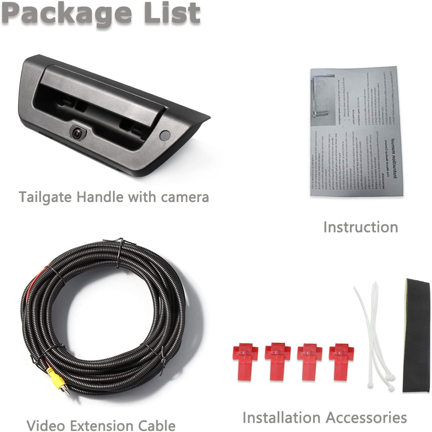 EW-T108 Tailgate Handle Backup Rear View Camera for Ford