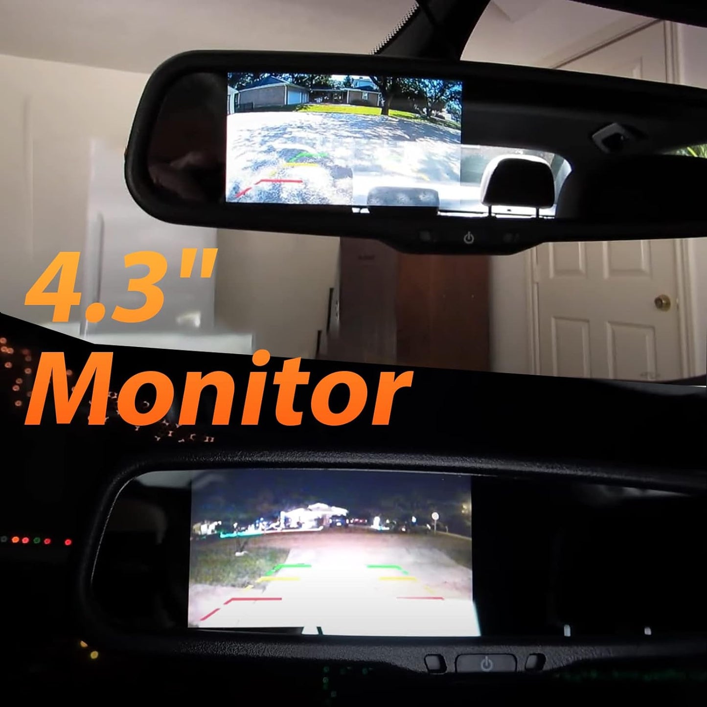 EW-MM02T109KIT Tailgate Handle Backup Camera with 4.3'' Rear View Mirror Monitor Kit
