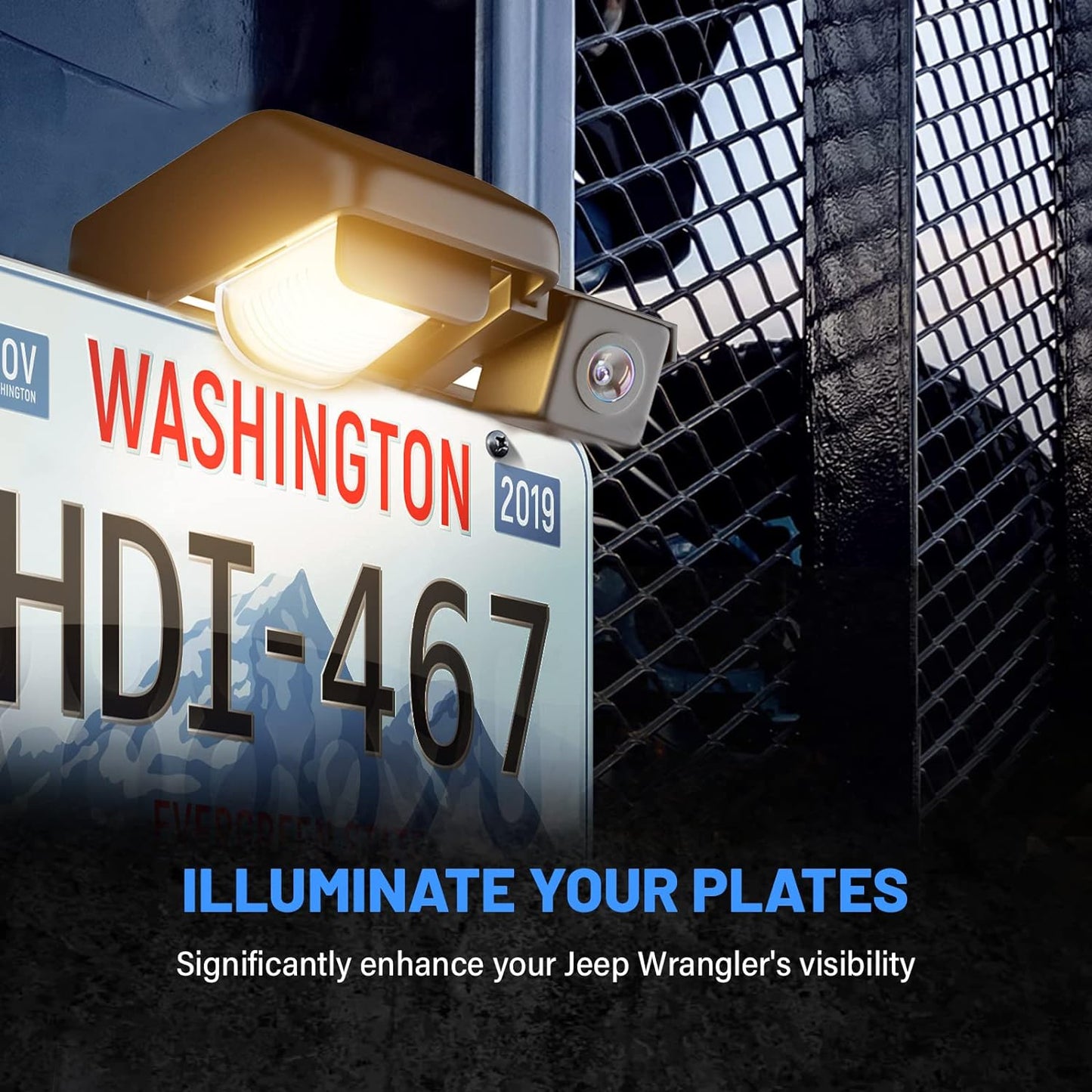 EW-004KIT License Plate Rear View Camera with Marker Light for Jeep Wrangler