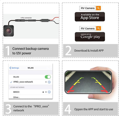 EW-U007 EW-U007 Digital Wireless Backup Camera Phone Tablet Monitor for iPhone Android