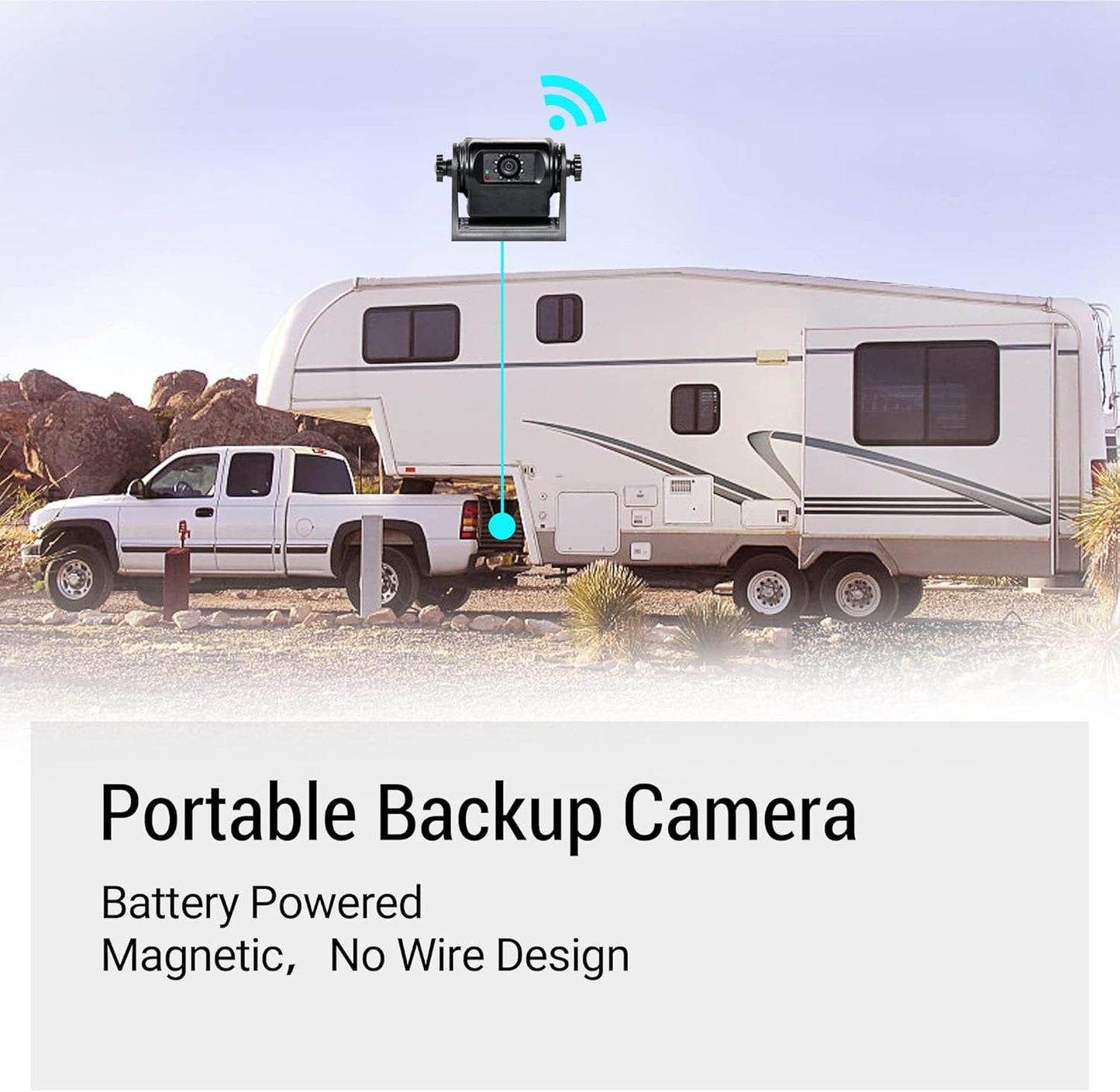 EW-B502APP WiFi Magnetic Hitch Wireless Backup Rear/Front View Camera