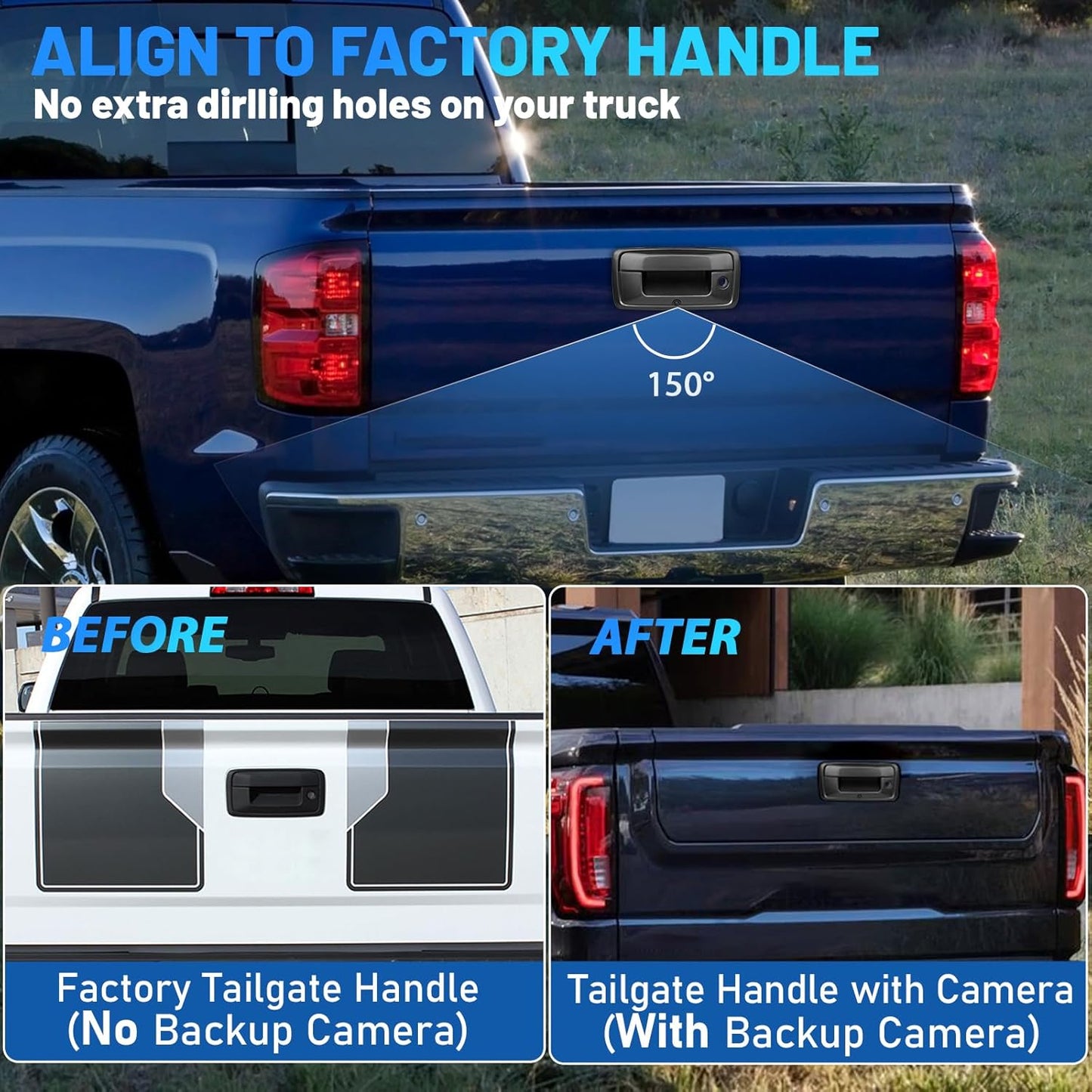 EW-T110 Rear View RCA Camera Tailgate Latch w/Key Hole