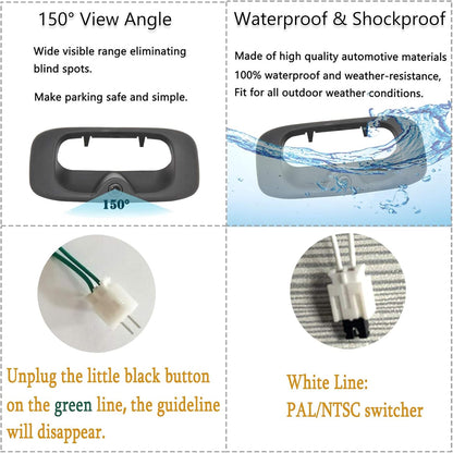 EW-MM02T109KIT Tailgate Handle Backup Camera with 4.3'' Rear View Mirror Monitor Kit