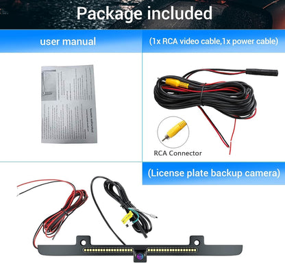 EW-L002 License Plate Backup Camera with LED Reversing Light Bar