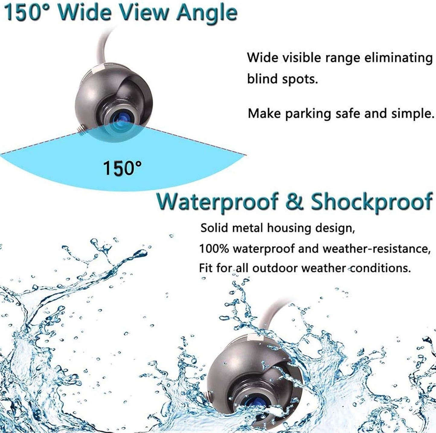 EW-U008 Mini Universal 360° Backup Rear Front Side View Car Camera