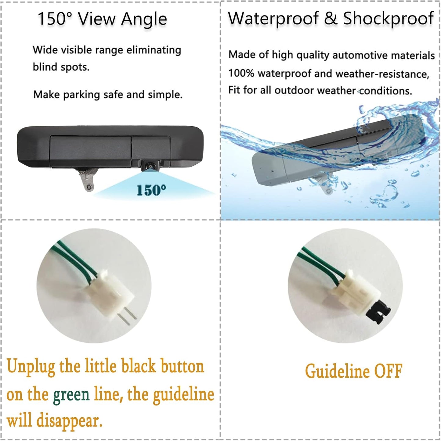 EW-MM02T121KIT Tailgate Handle Backup Rear View Camera with 4.3" LCD Monitor