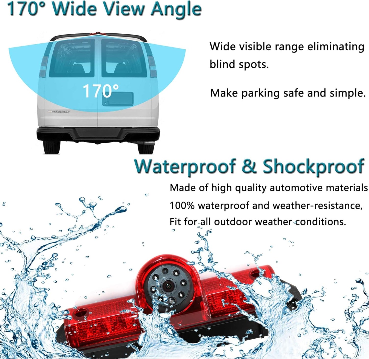 EW-B002 3rd Third Brake Light Backup Rear View Camera for GMC Savana Chevrolet