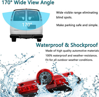 EW-B002 3rd Third Brake Light Backup Rear View Camera for GMC Savana Chevrolet