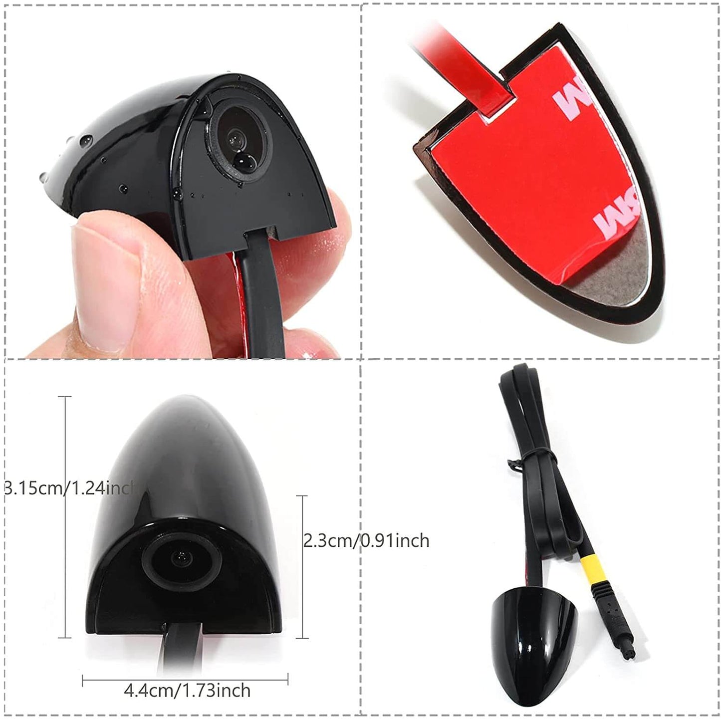 Black Side Mount Backup Camera Blind Spot Monitor