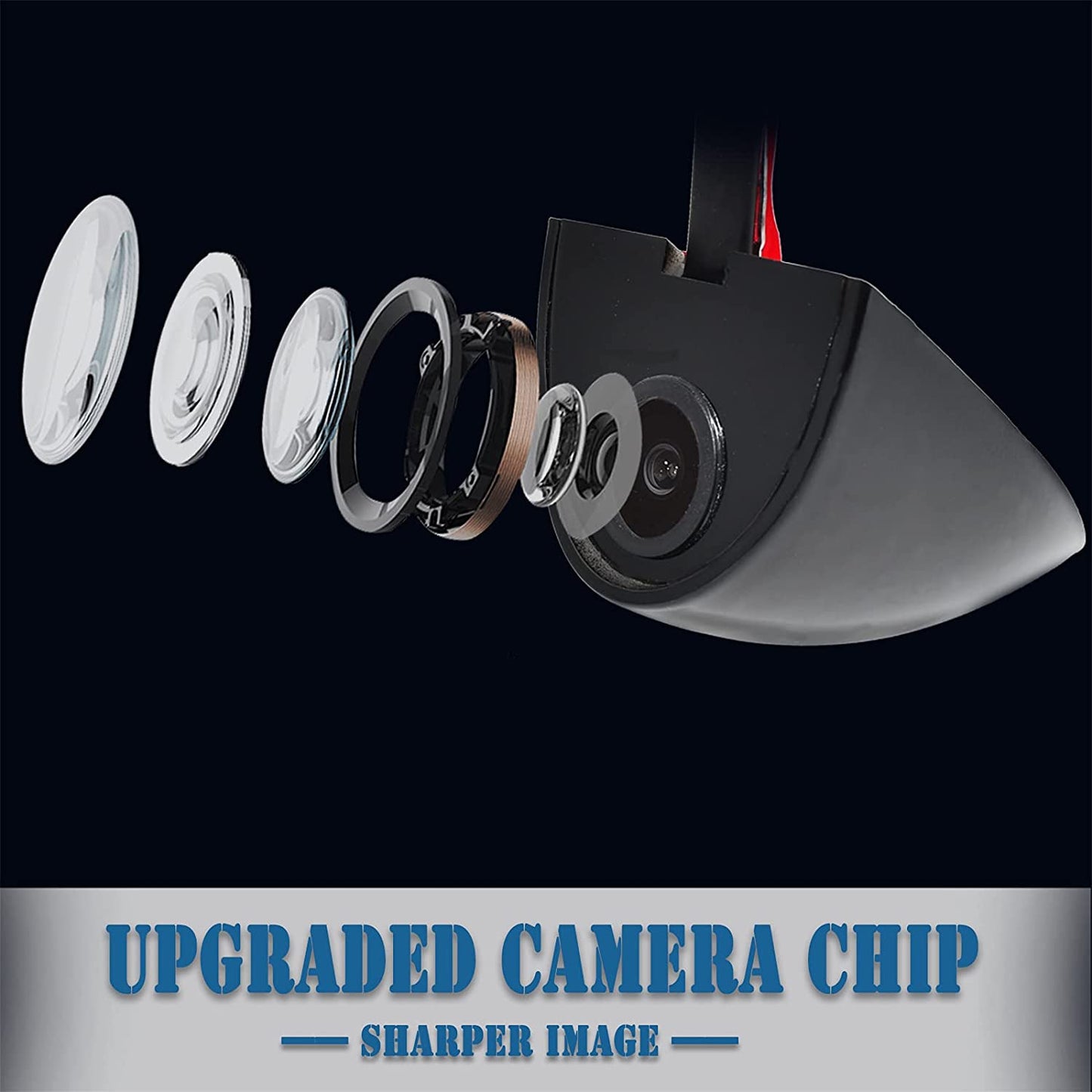 Black Side Mount Backup Camera Blind Spot Monitor