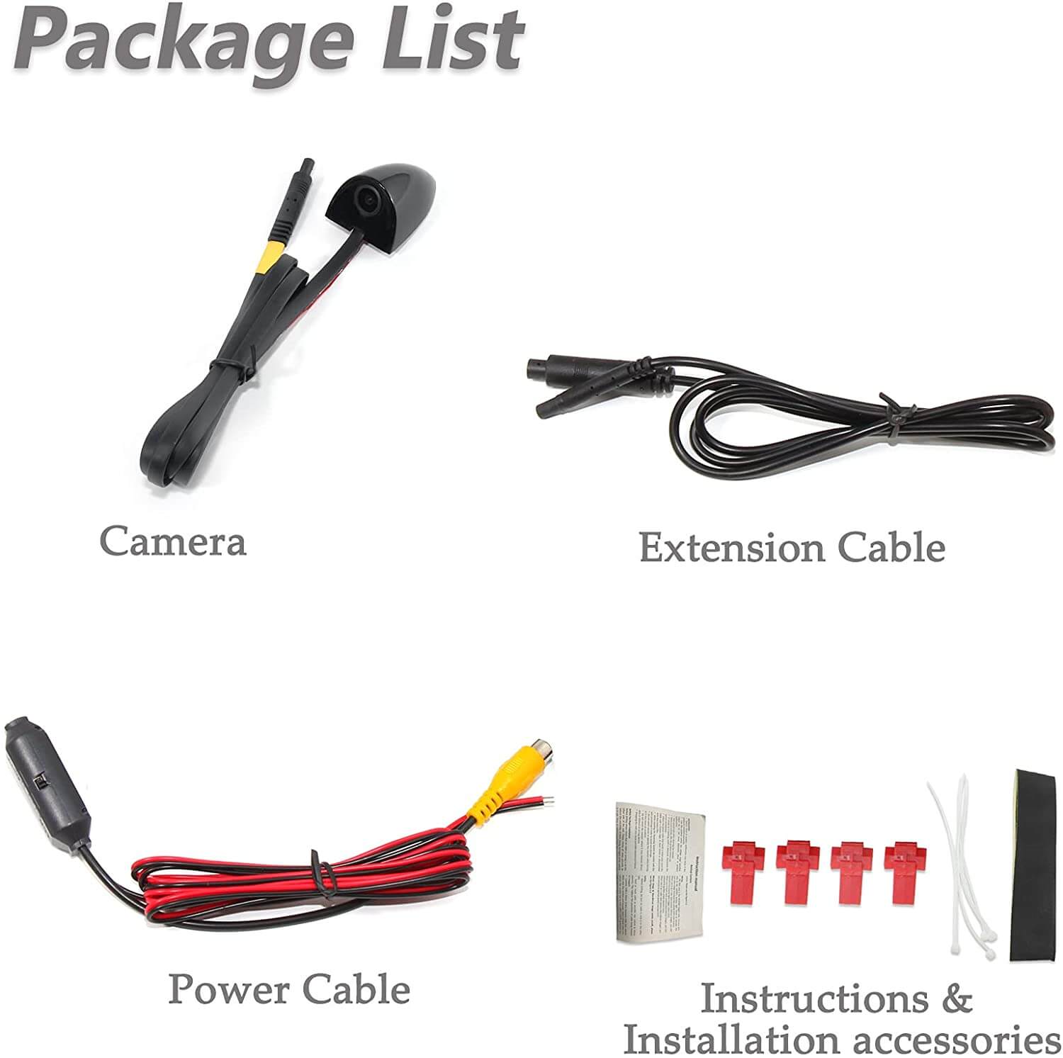 Black Side Mount Backup Camera Blind Spot Monitor