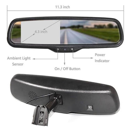 Universal Backup Camera with Mirror Monitor Kit - Ewaysafety