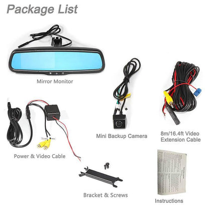Universal Backup Camera with Mirror Monitor Kit - Ewaysafety